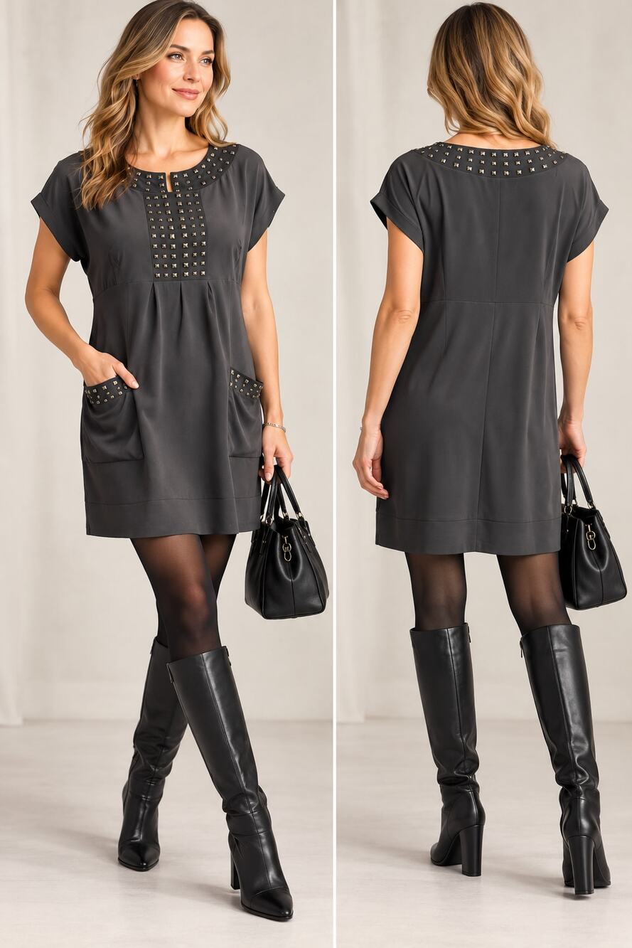 M&S Limited Collection 100% Silk Studded Dress – Size L / UK 16